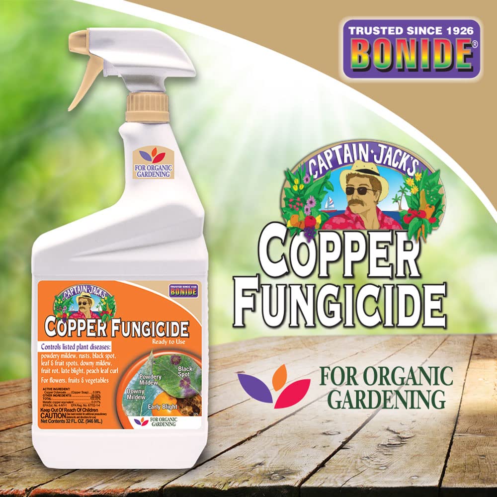Detalle de Bonide Captain Jack's Copper Fungicide: 32 oz Ready-to-Use Spray for Organic Gardening