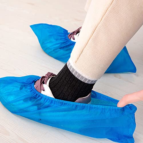 Thumbnail 7 de WUJUN 200Pack (100 Pairs) Blue Disposable Shoes Covers – Durable CPE, Elastic & Waterproof Boot Covers