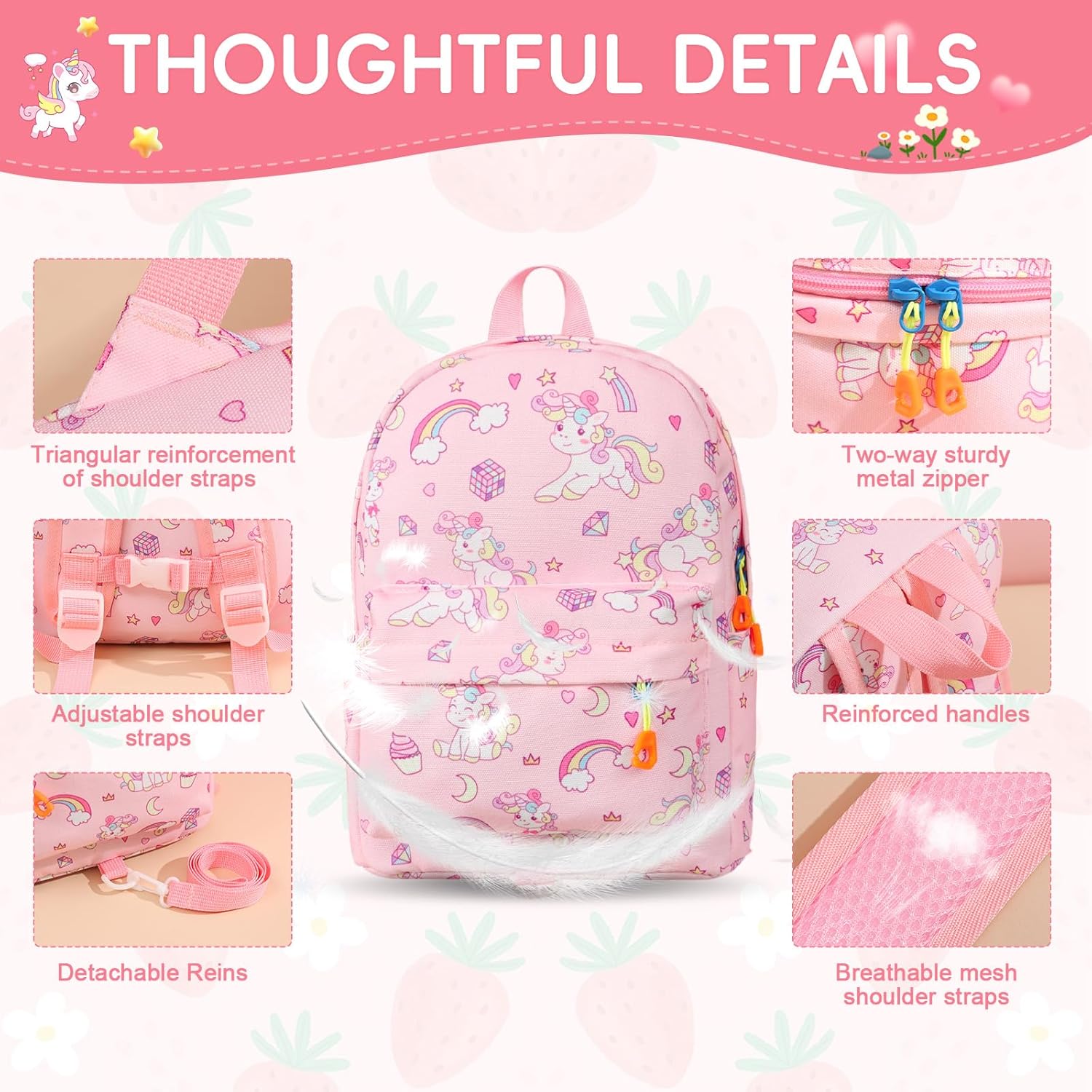 Thumbnail 3 de Aucuu Sac à Dos Enfant licorne – léger et étanche