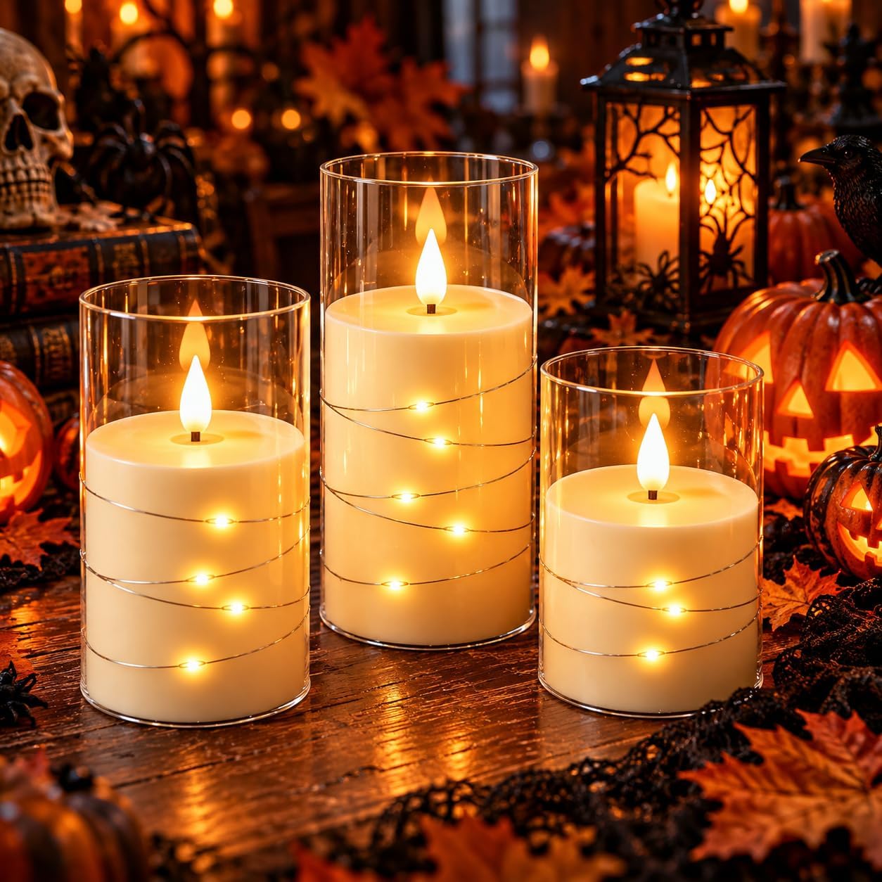 Thumbnail 3 de Da by CHLZ-3 Ivory Flameless Taper Candles, Remote-Controlled LED 3-Pack