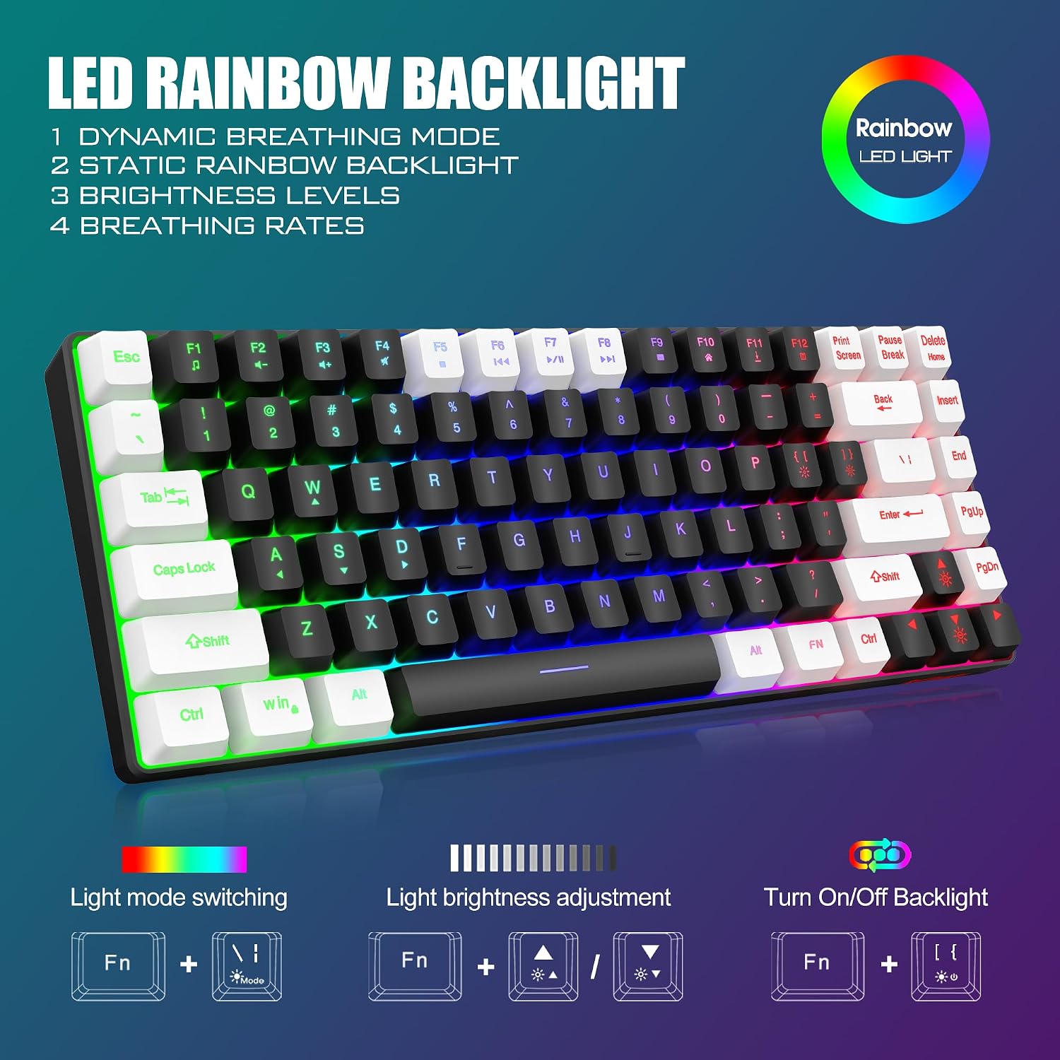 Detalle de RedThunder K84 Wireless Keyboard and Mouse Combo: 75% Compact Keyboard + Ultra-Light Honeycomb Mouse