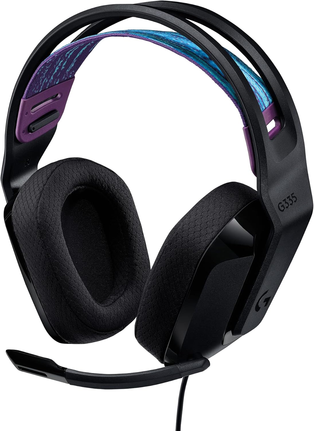 Detalle de Logitech G G335 Wired Gaming Headset (3.5mm) with Flip-to-Mute Mic, Memory Foam Earpads – Black