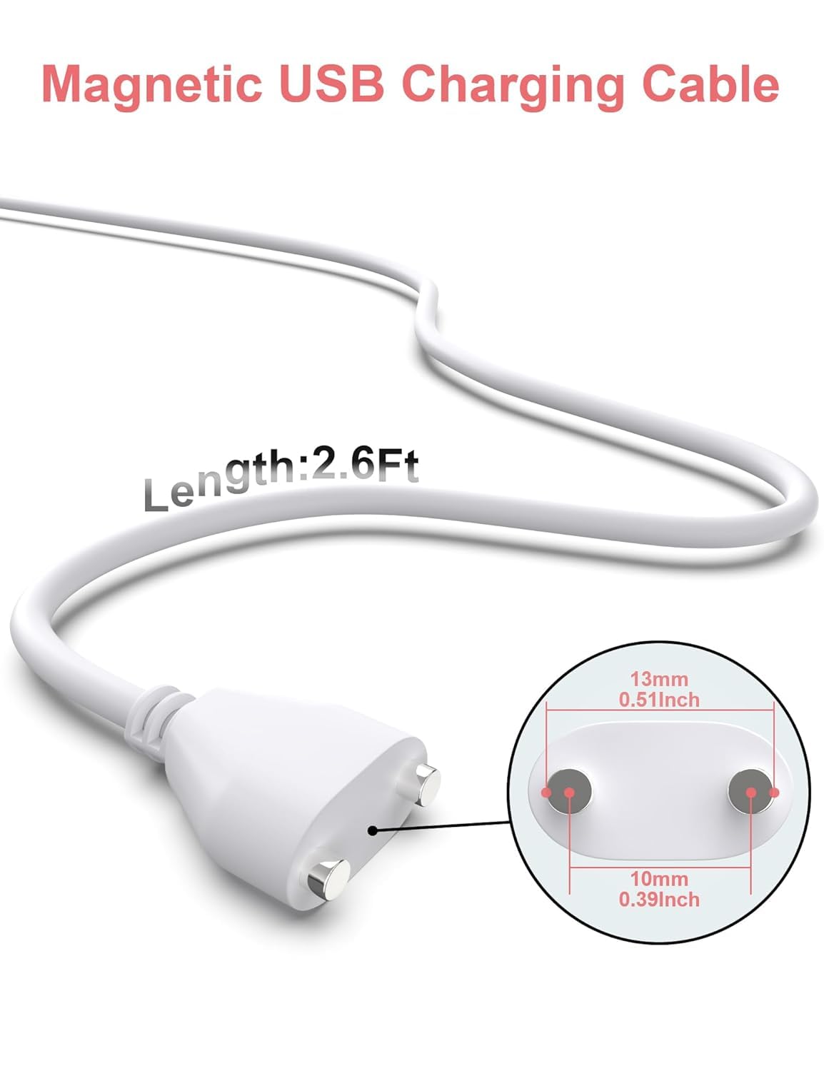 Detalle de Bicmice Magnetic USB DC Charger Cable Replacement (10mm magnet spacing)