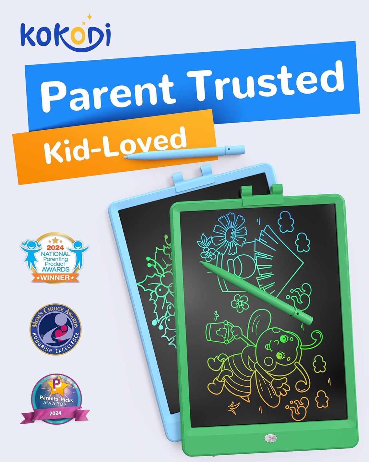 Thumbnail 1 de KOKODI 10-Inch LCD Writing Tablet for Kids (Green) – Colorful Doodle Board