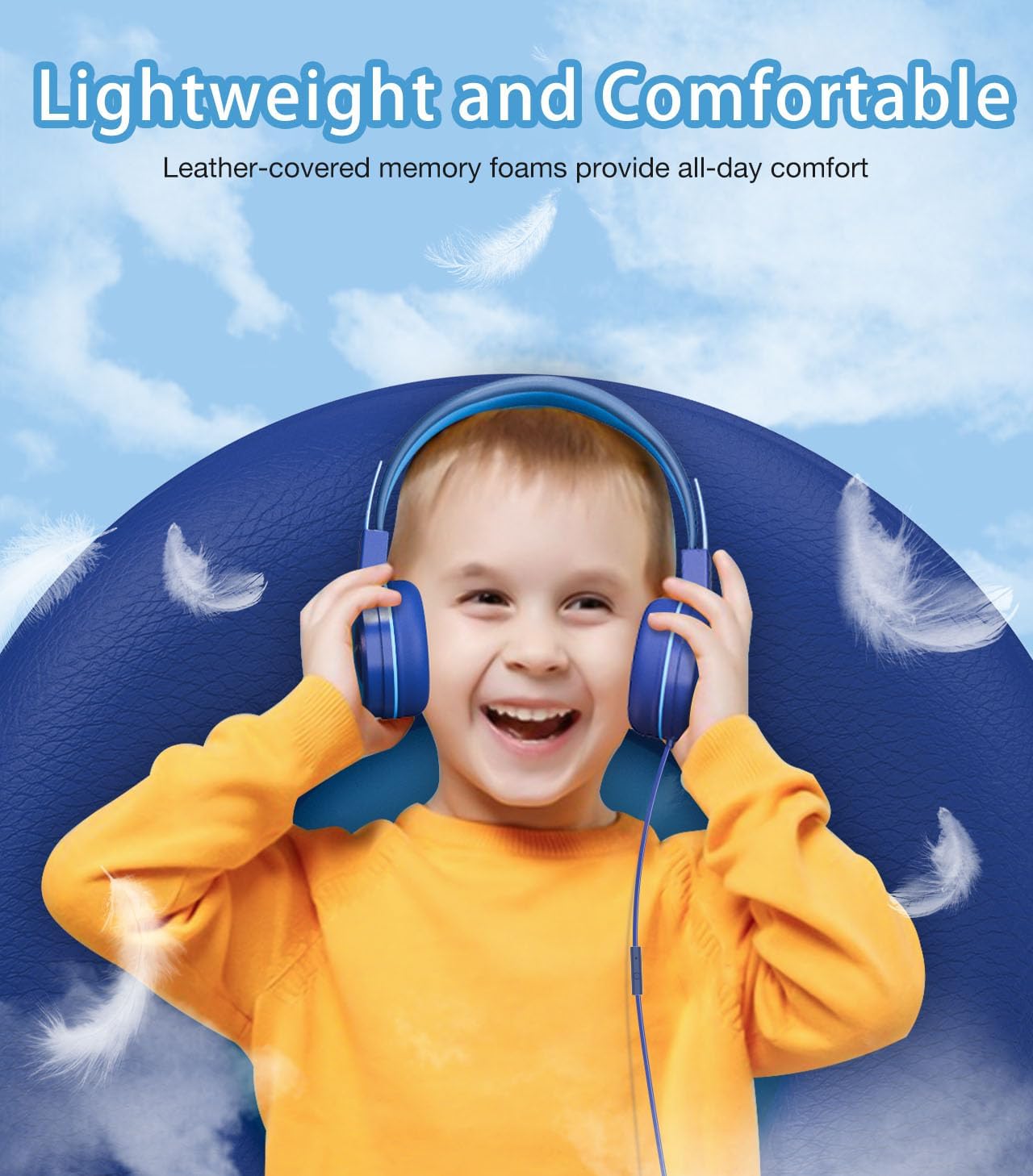 Thumbnail 6 de Bywulanda Kinder-Kopfhörer mit LED-Lichtern und USB Typ-C – Lautstärkebegrenzung, Mikrofon