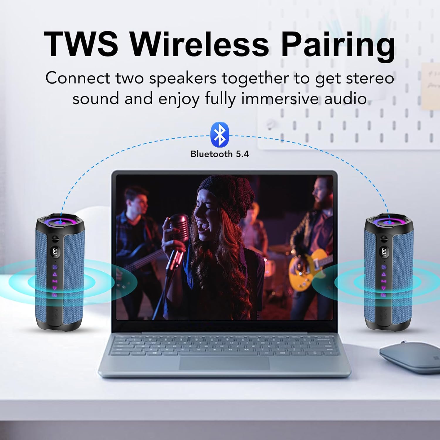 Thumbnail 3 de Bluetooth-Lautsprecher mit Licht: 25W, IPX7, 360° HiFi-Stereo & TWS