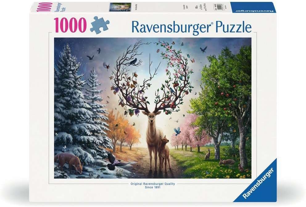 Detalle de Ravensburger Puzzle 1000 Pezzi 50° Anniversario: Il Cervo Magico e le Quattro Stagioni (70 x 50 cm)