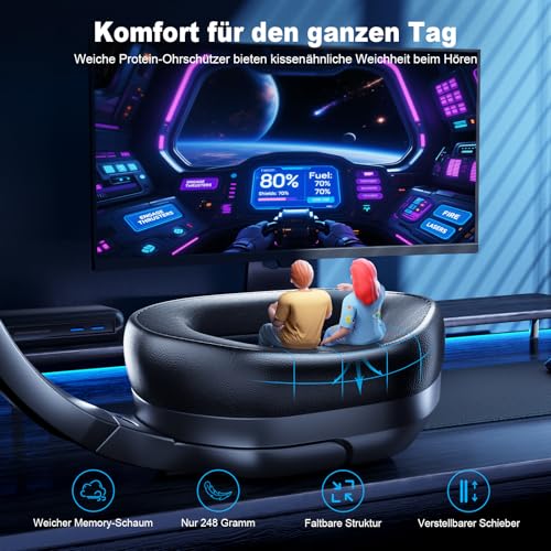 Thumbnail 6 de Fachixy FC200 Wireless-Gaming-Headset mit 2,4 GHz, Bluetooth 5.4 und 50-mm-Treibern