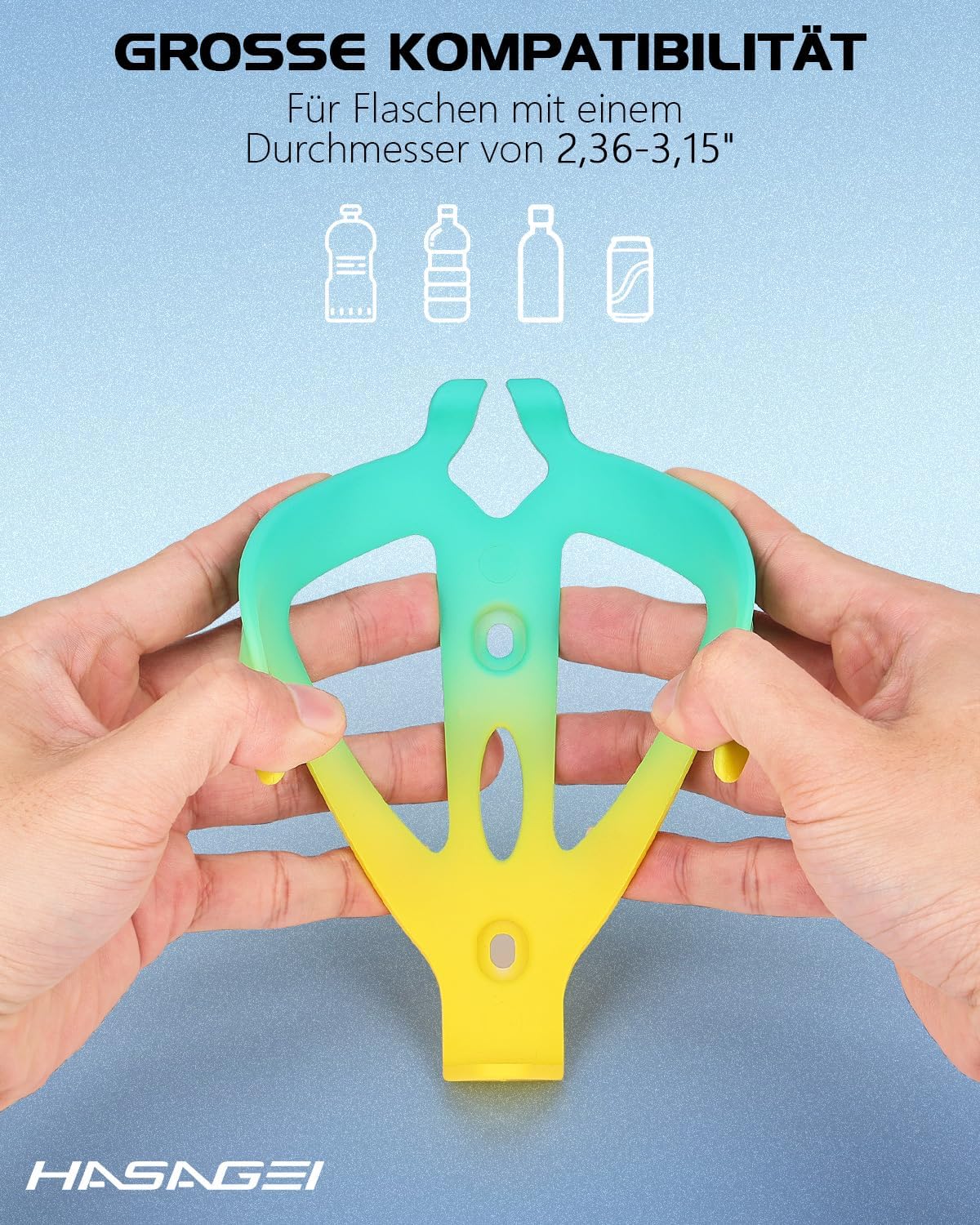Detalle de HASAGEI Universeller Fahrradflaschenhalter – rutschfest, ultraleicht und kompatibel mit Standardflaschen