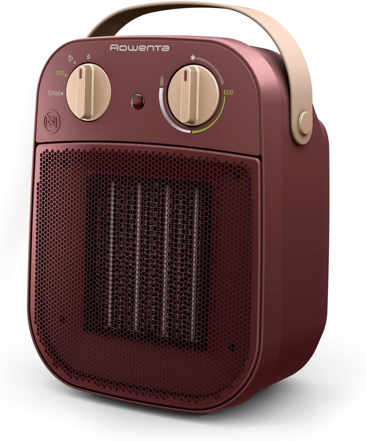 Detalle de Rowenta My Nomad SO8231F0 keramische kachel, 900–1800 W met ECO- en turbostand