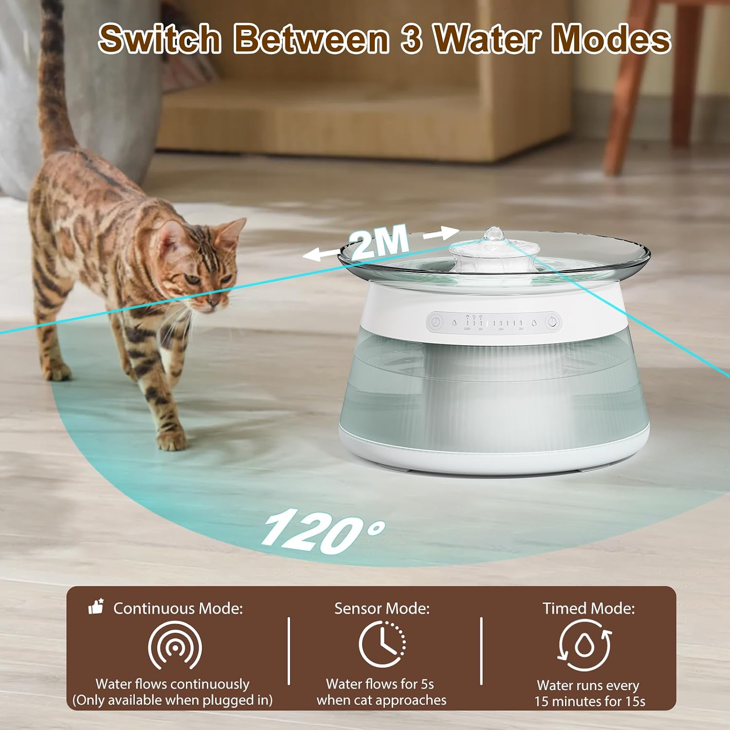 Thumbnail 4 de GOYJOY Glass Smart Cat Water Fountain: Self-Refill, No Filter, Ultra Silent with 2.5L Tank