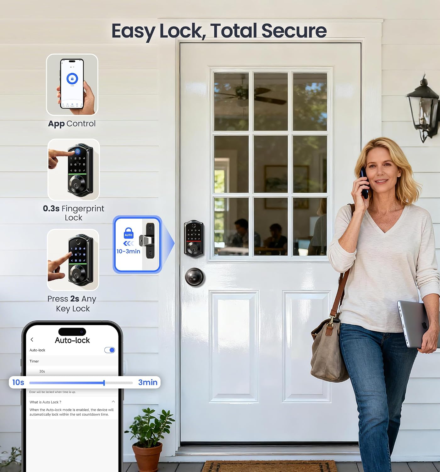 Thumbnail 6 de Veise Smart Front Door Lock, Matte Black