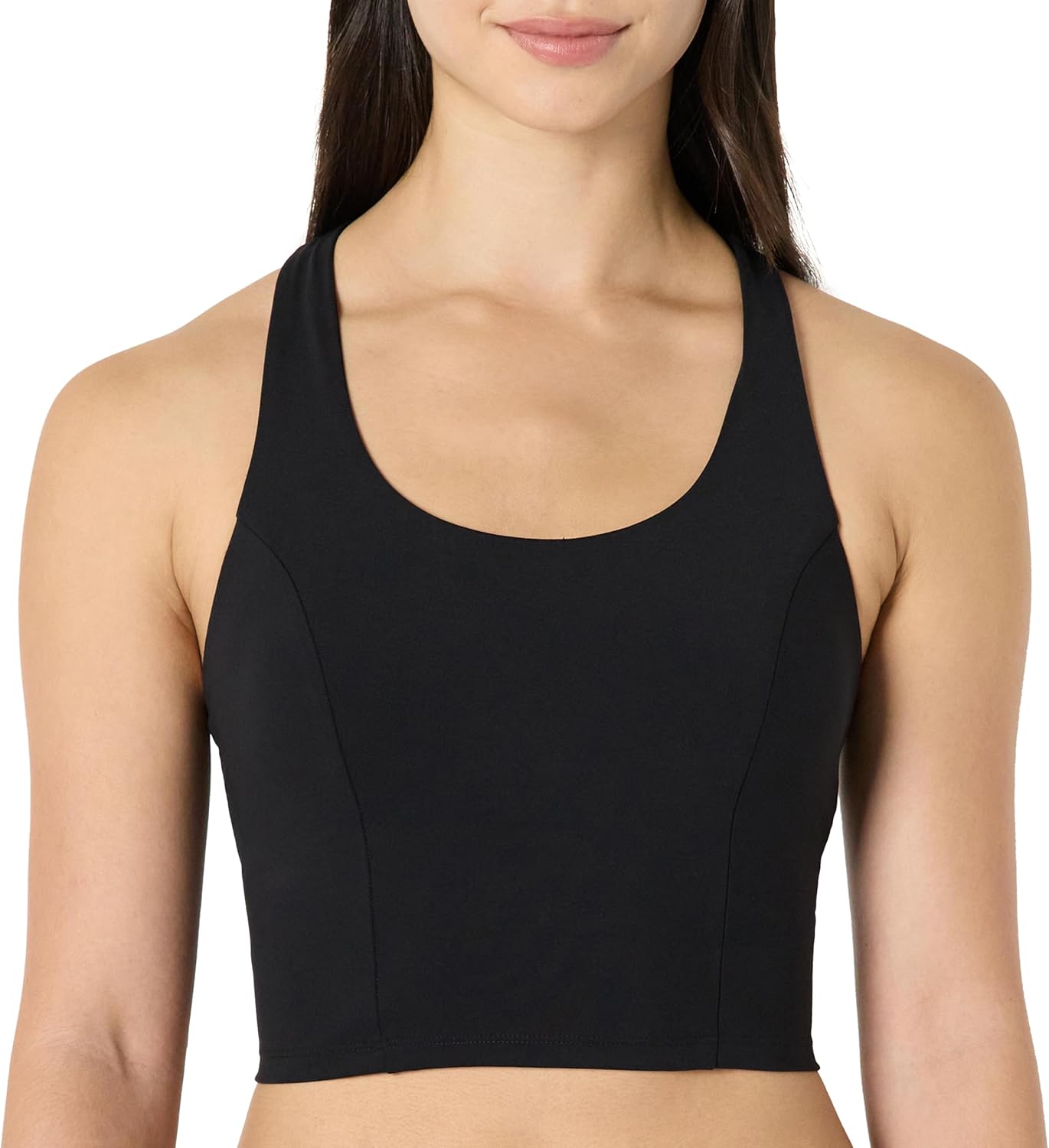 Detalle de Amazon Essentials Women's Active Total Train Medium Support Racerback Crop Tank with Built-in Bra