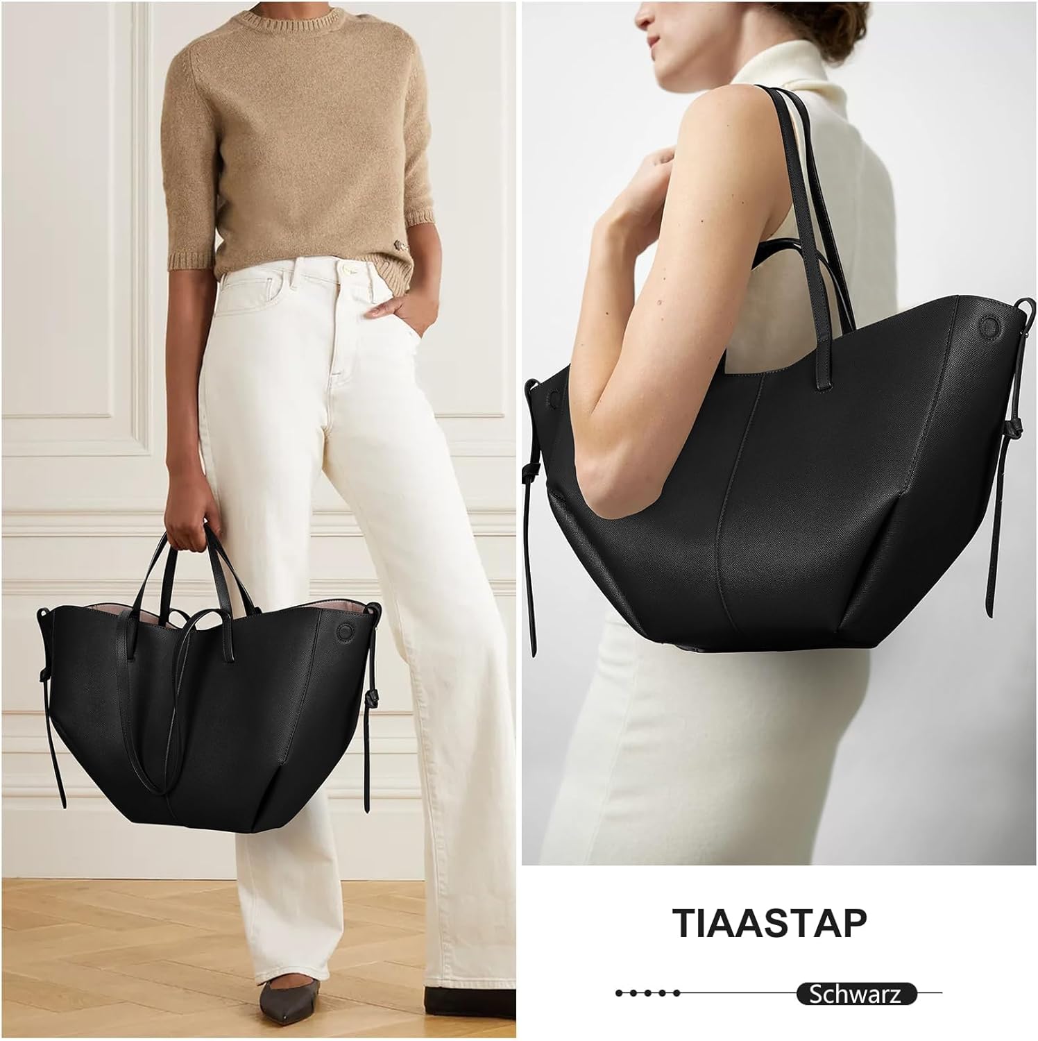 Thumbnail 1 de Große TIAASTAP Damen Tote Bag aus Kunstleder – Shopper für Alltag, Büro & Reisen