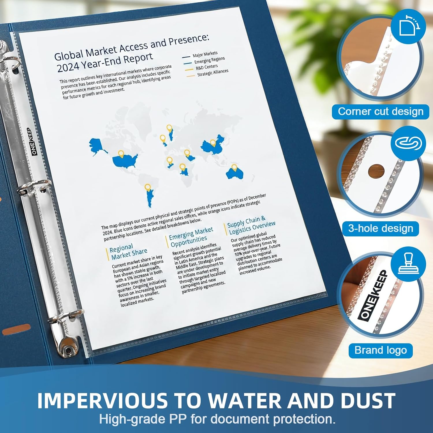 Detalle de ONEKEEP Sheet Protectors, Polypropylene