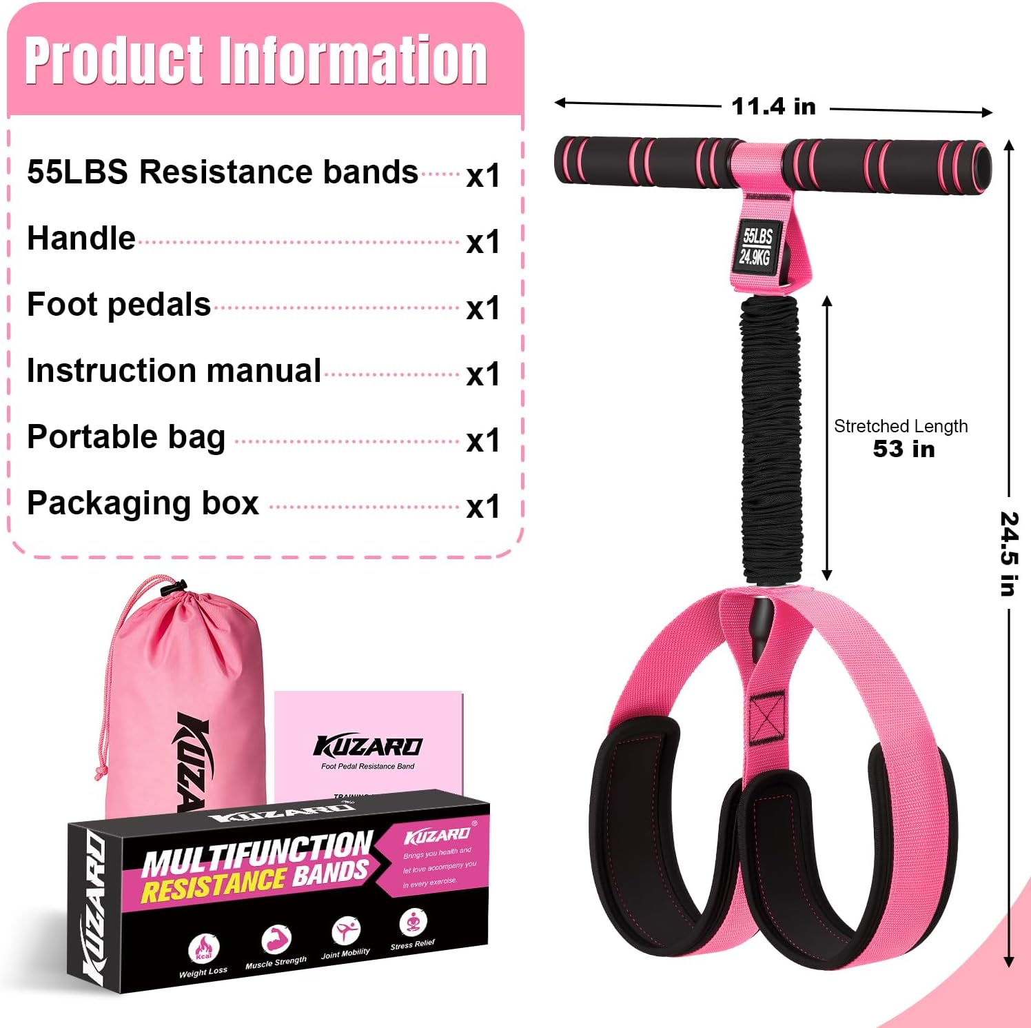 Thumbnail 6 de Upgraded Pedal Resistance Band with Handles – All-in-One Home Workout Kit