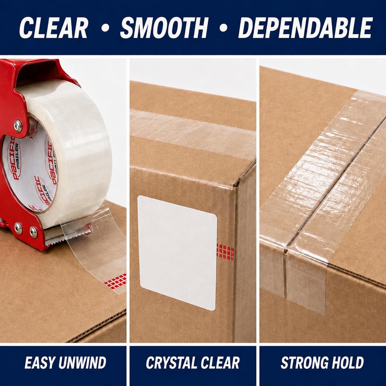 Thumbnail 4 de Pacific Mailer Clear Packing Tape, 2-Inch x 110-Yard, 2.0 Mil, 36 Rolls