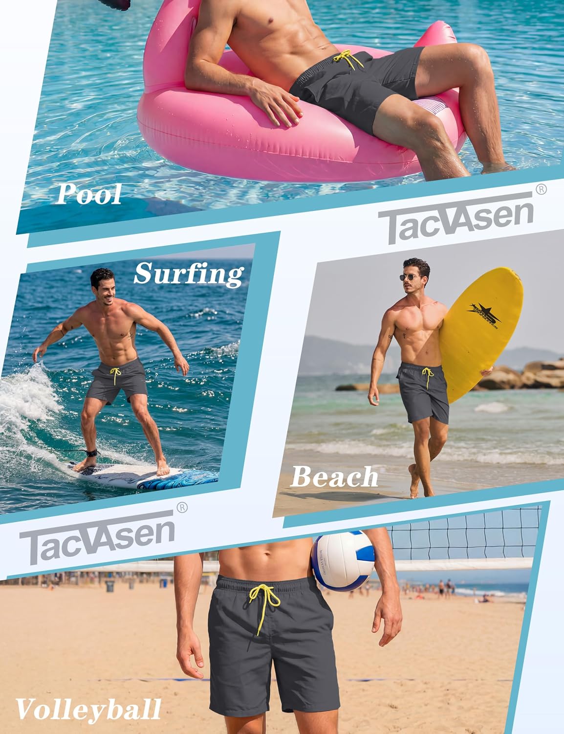 Thumbnail 5 de TACVASEN Men's Swim Short with Mesh Lining and Pockets