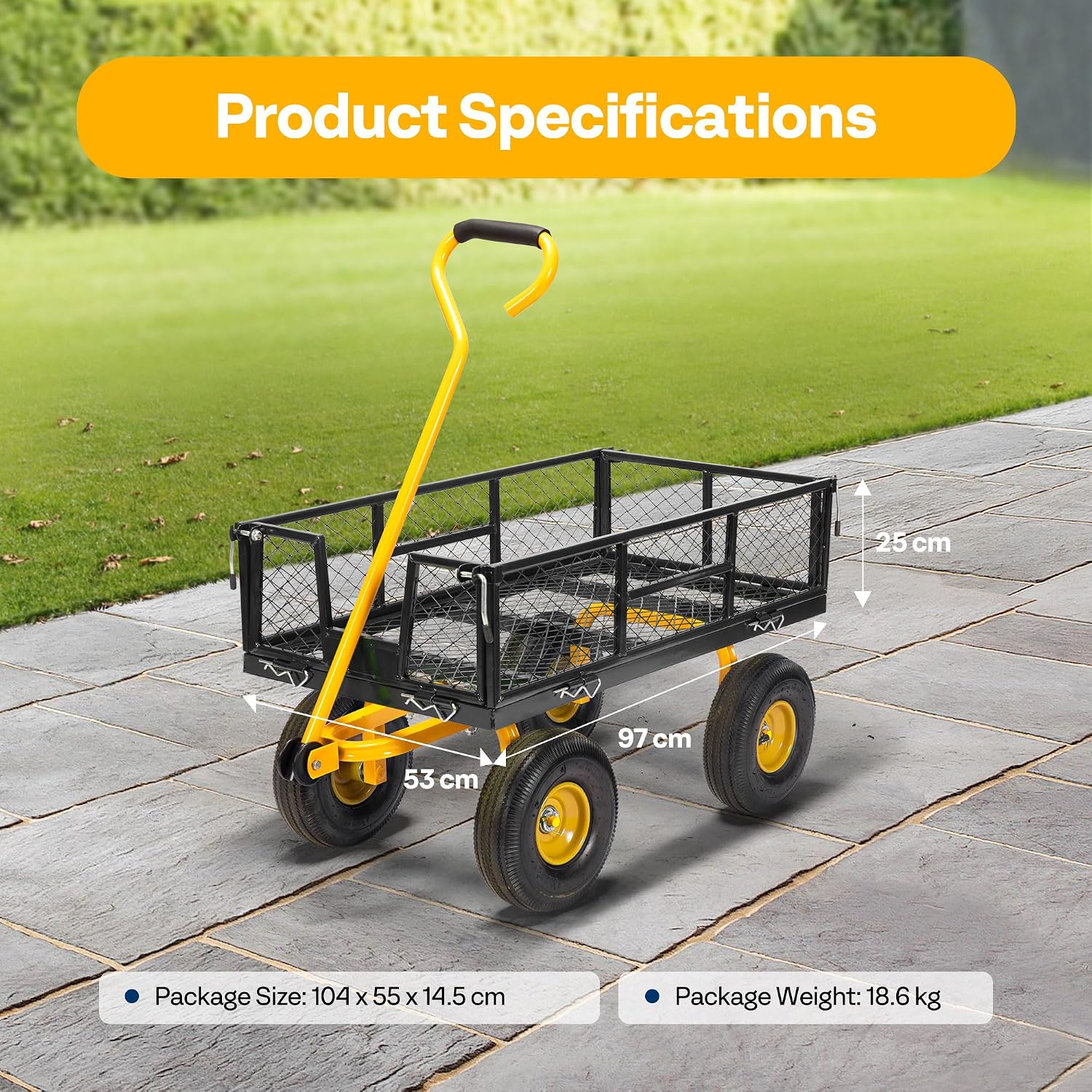 Thumbnail 6 de VIVOHOME Hand Trolley 400kg Capacity: Heavy-Duty Garden Cart for Hard Work