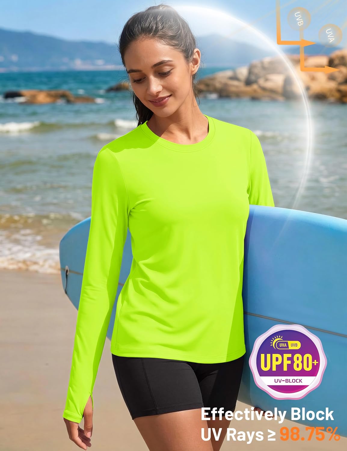 Detalle de MAGCOMSEN Women's Long-Sleeve Rash Guard UPF 80+