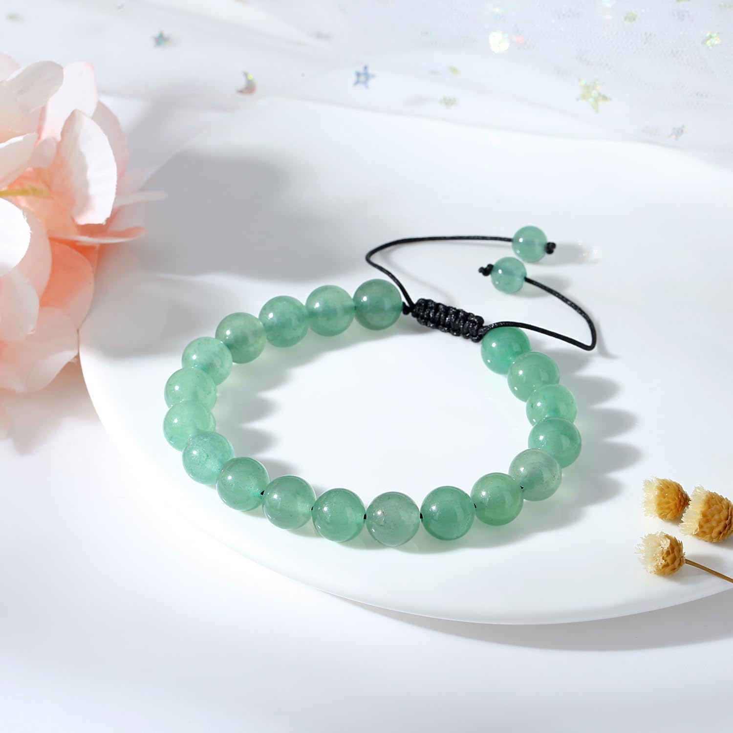 Thumbnail 1 de AWARDSEN Healing Crystal Bracelet for Women – 8mm Tiger's Eye Beads, Adjustable Macrame
