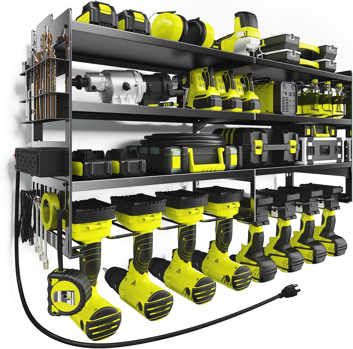 Detalle de DUMOS Wall-Mounted Power Tool Organizer, 600-Lb Capacity