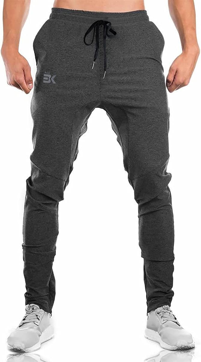 Detalle 2 de BROKIG Mens Gym Joggers Slim Fit with Double Pockets