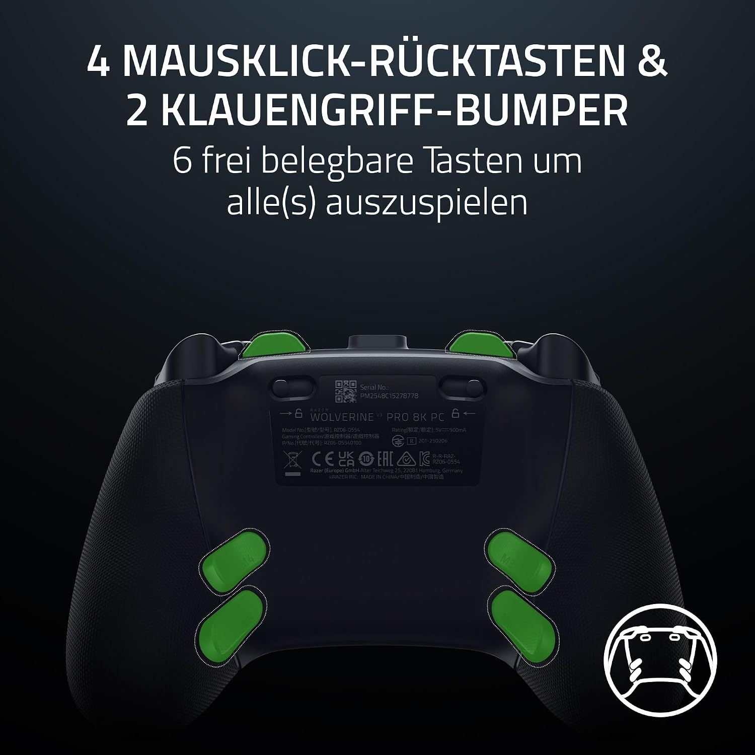 Detalle de Razer Wolverine V3 Pro 8K PC – Kabelloser E-Sport-Controller für den PC