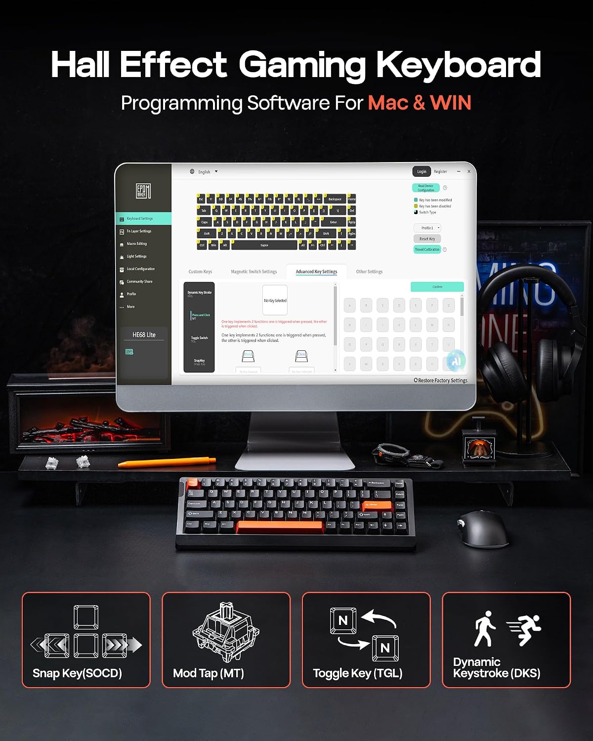 Thumbnail 2 de EPOMAKER HE68 Lite 8k Polling Keyboard
