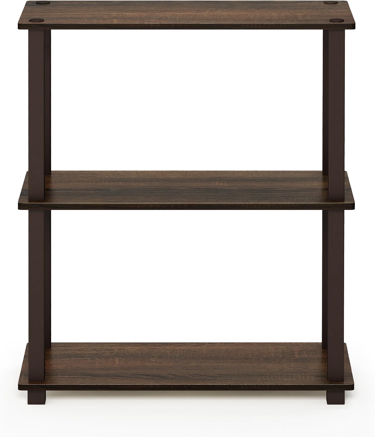 Detalle de Furinno Turn-S-Tube 18025WN/BR 3段オープンシェルフ 幅59.9cm ウォルナット/ブラウン