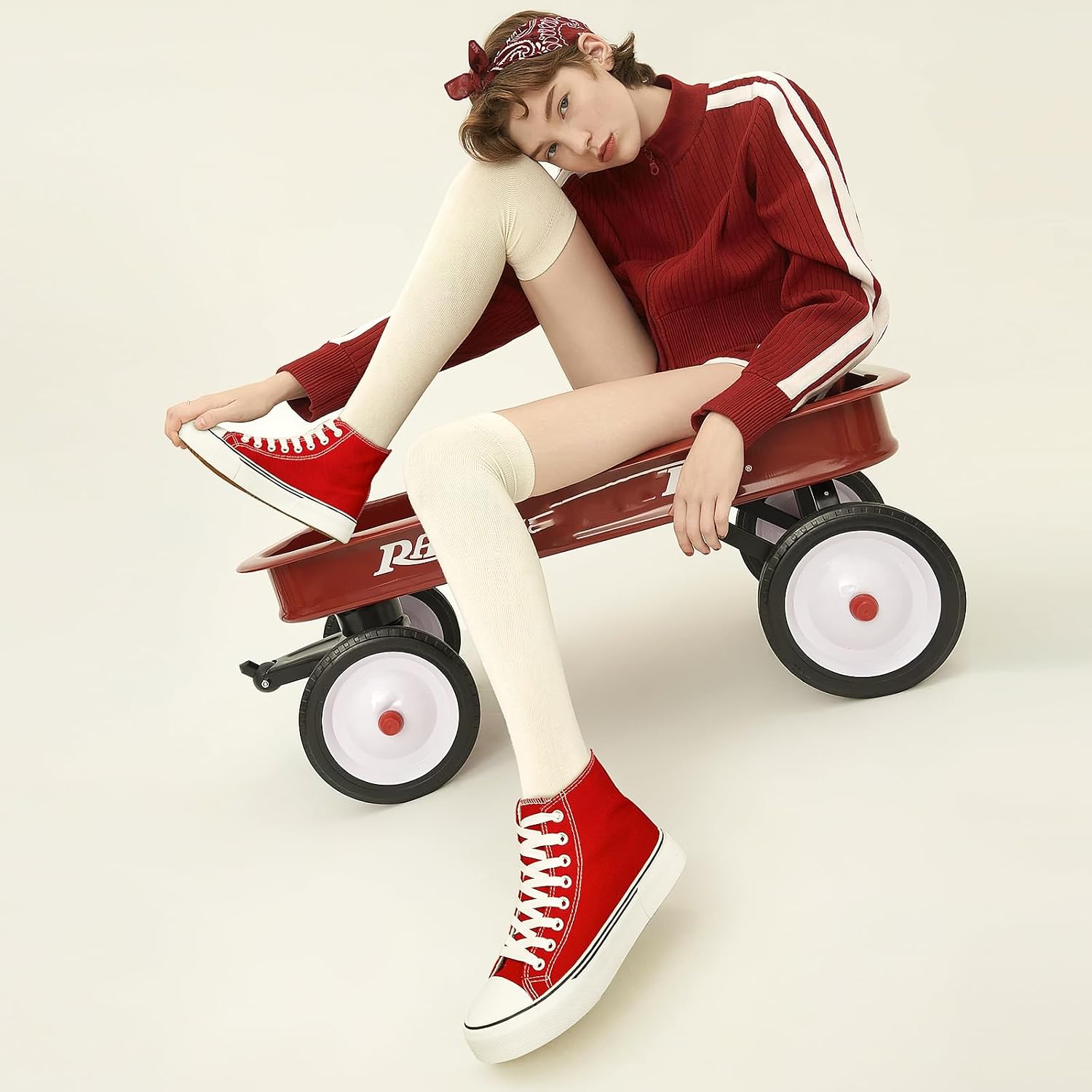 Thumbnail 6 de hash bubbie High Top Canvas Sneakers with Lace-Up Fit and Rubber Sole