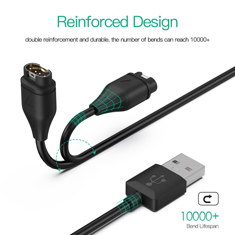 Detalle 2 de AWINNER Garmin_Charger_Cable_2_Pack USB-A Garmin Watch Charging Cables, 2-Pack