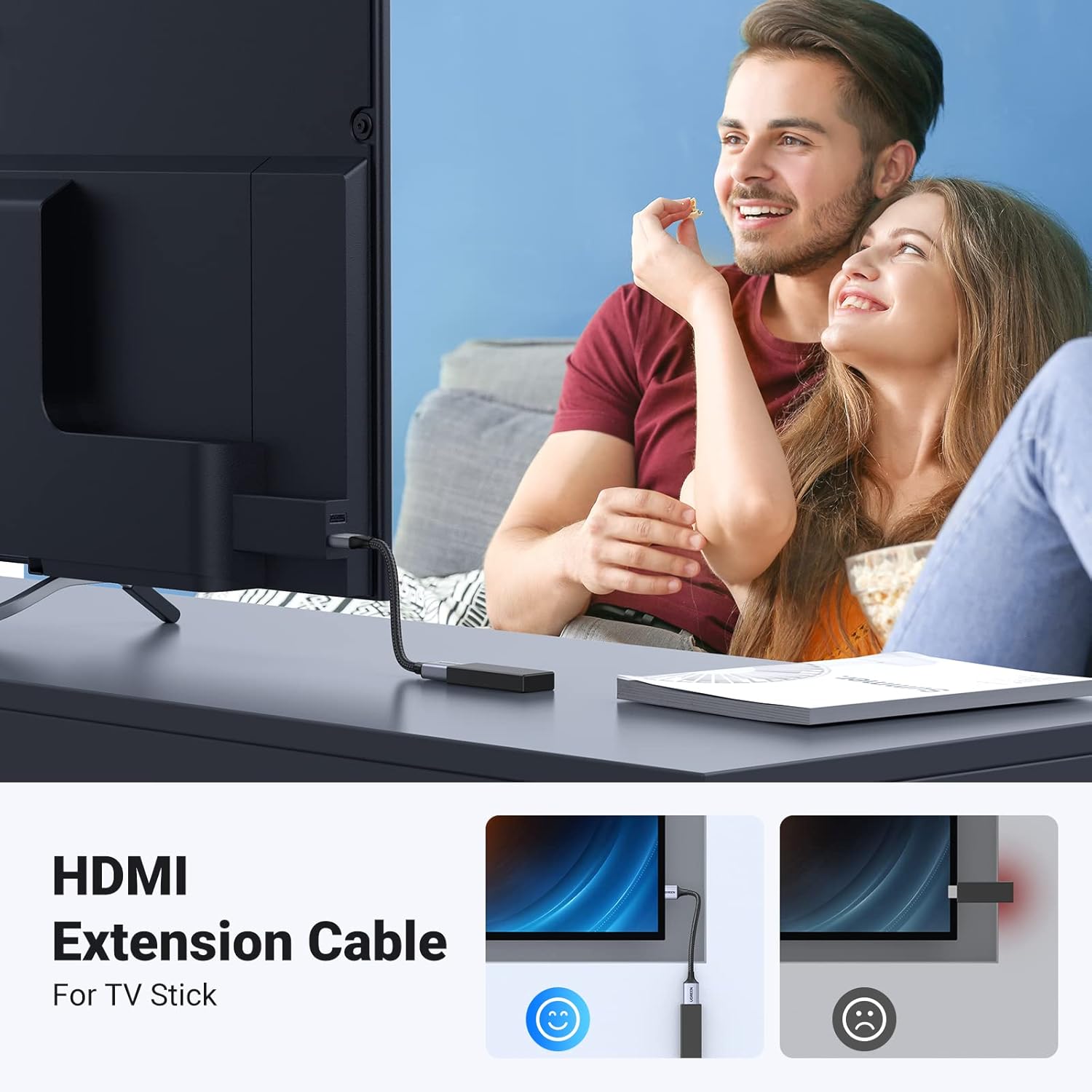 Thumbnail 1 de UGREEN HDMI 2.1 Extender 8K@60Hz / 4K@240Hz: 2m Cable for TV Sticks, Consoles and Monitors