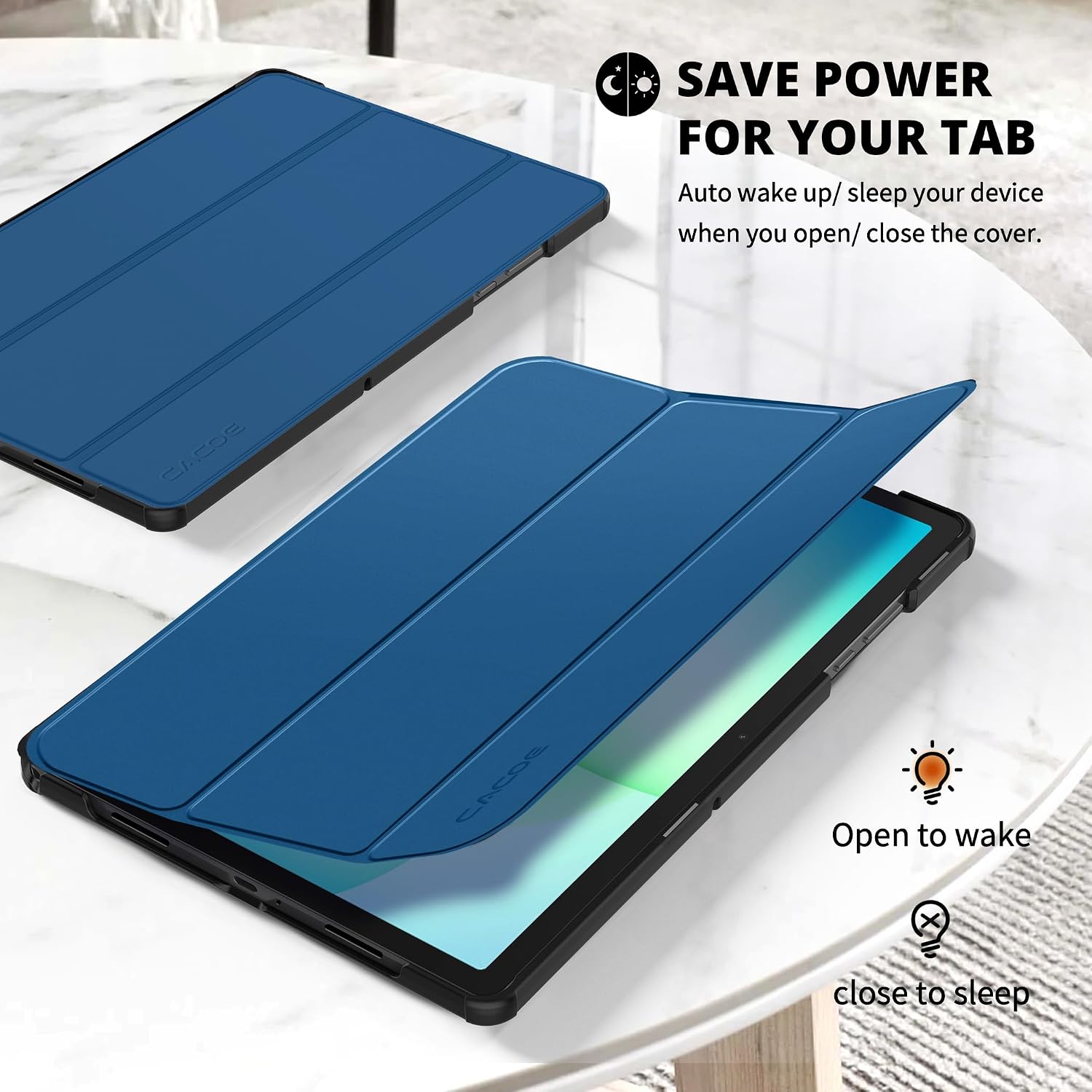 Detalle 2 de CACOE Case for Samsung Galaxy A11+ Plus Tablet (11 inch, 2025) with Screen Protector — Sea Blue
