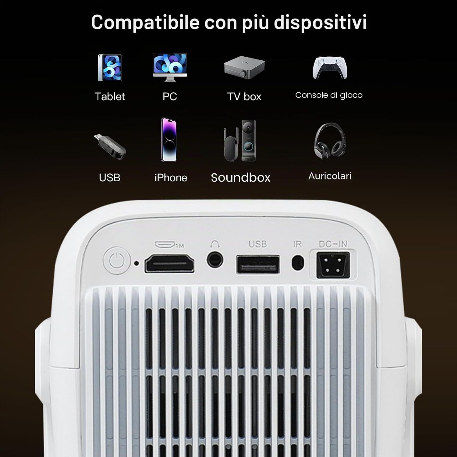 Thumbnail 6 de Lyncast Proiettore Smart 1080P Nativo con Android TV 13, 800 ANSI Lumen e autofocus