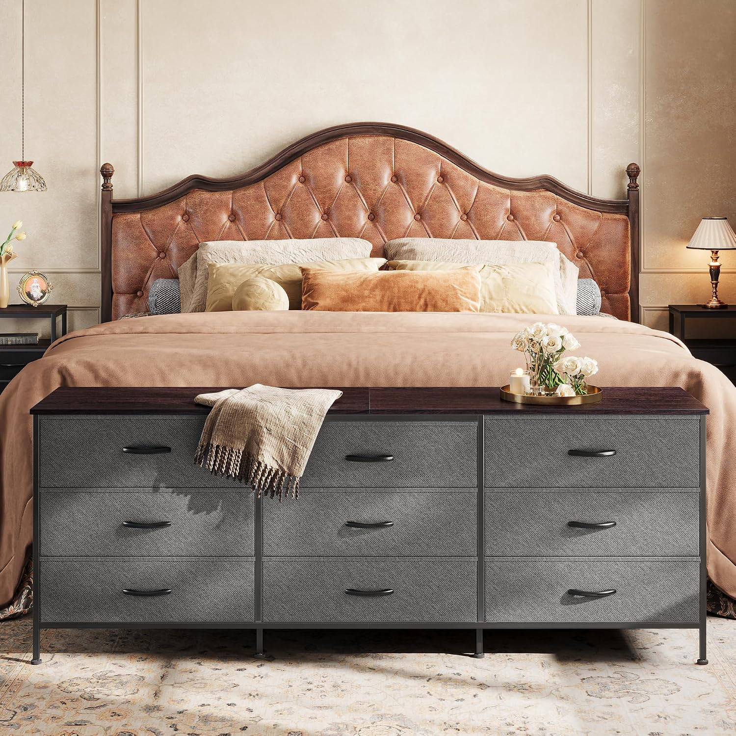 Detalle 2 de Huuger 63 Inch Dresser — 9-Drawer TV Stand for 70" TVs