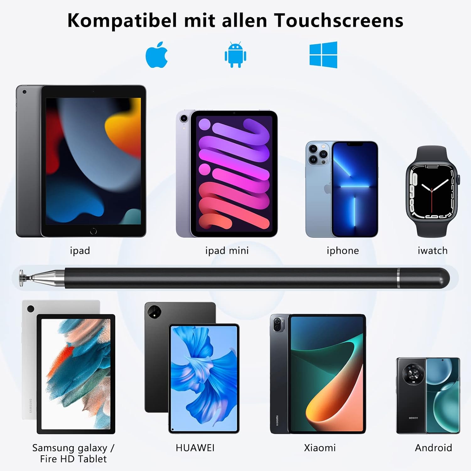 Detalle 2 de SENKUTA 2‑in‑1 Tablet Stift für alle Tablets (Touchscreen) – Schwarz
