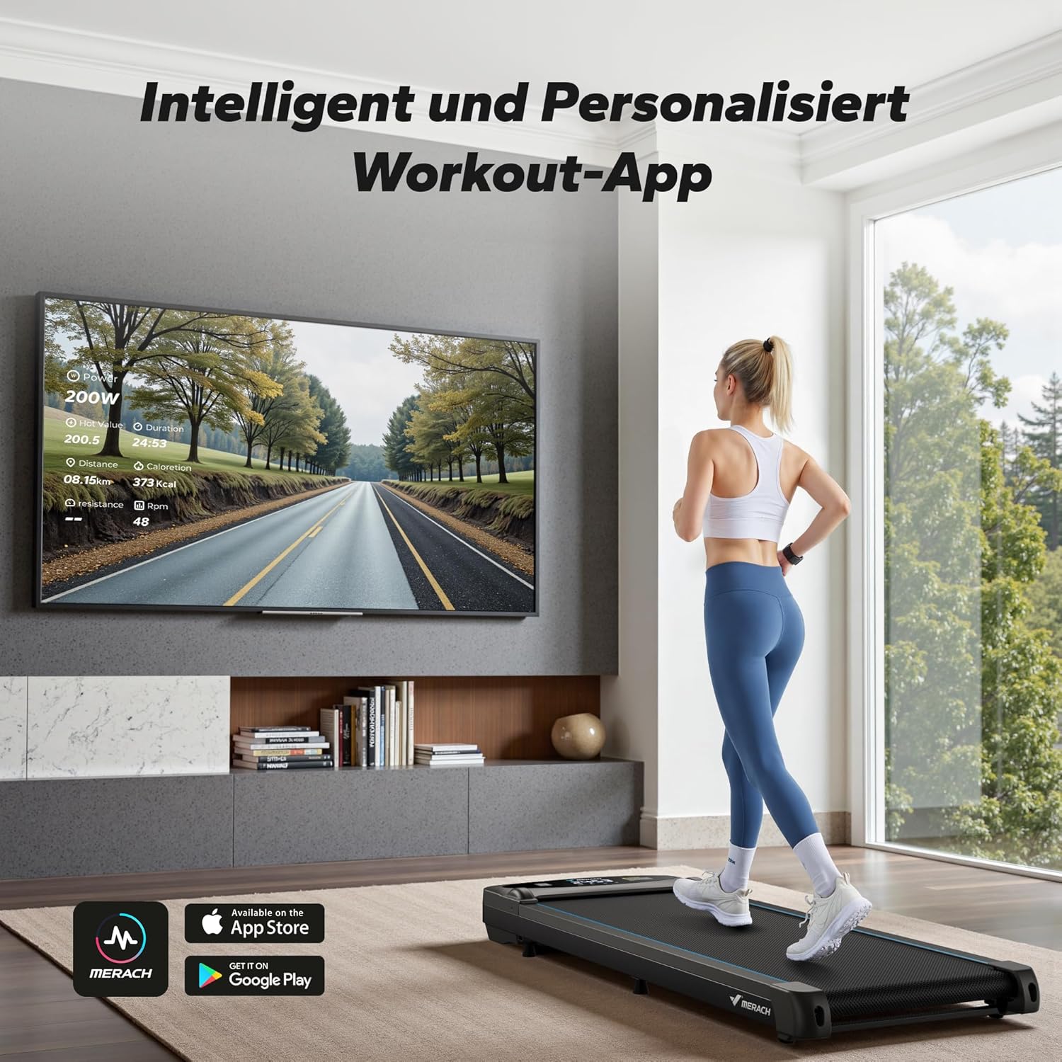 Detalle 2 de MERACH Walking Pad T26 – Kompaktes Schreibtisch-Laufband für Zuhause und Büro