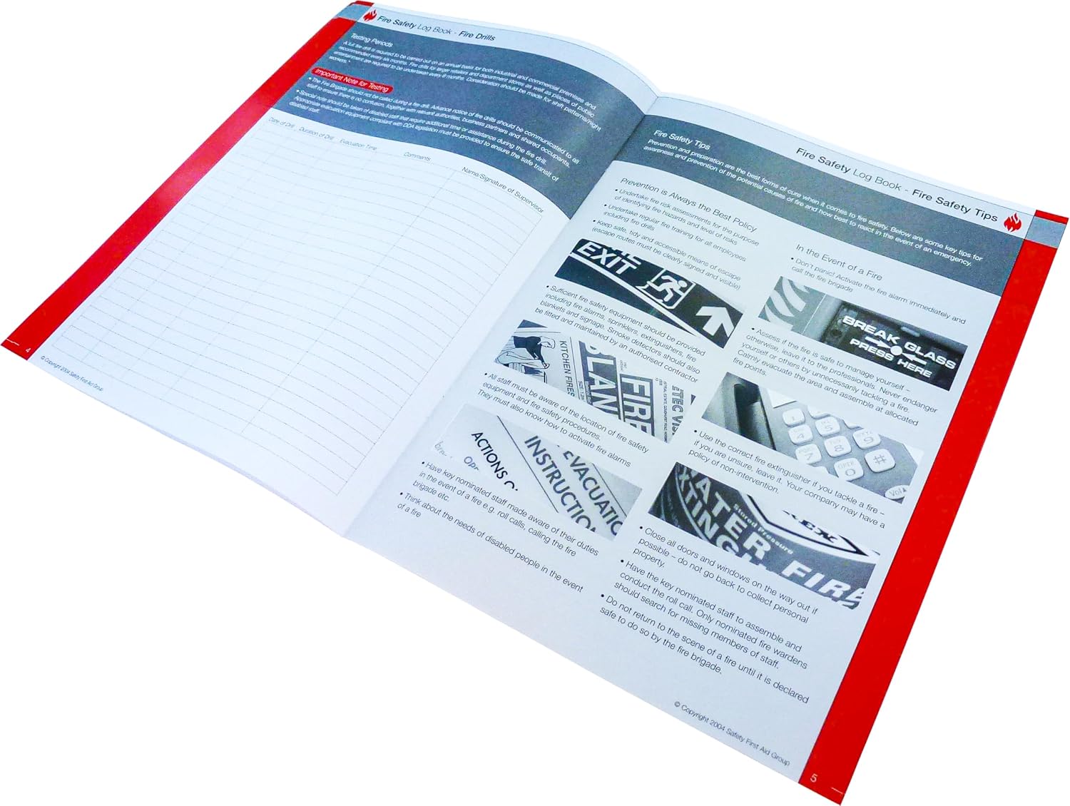 Detalle de Safety First Aid Group A4 Fire Safety Log Book