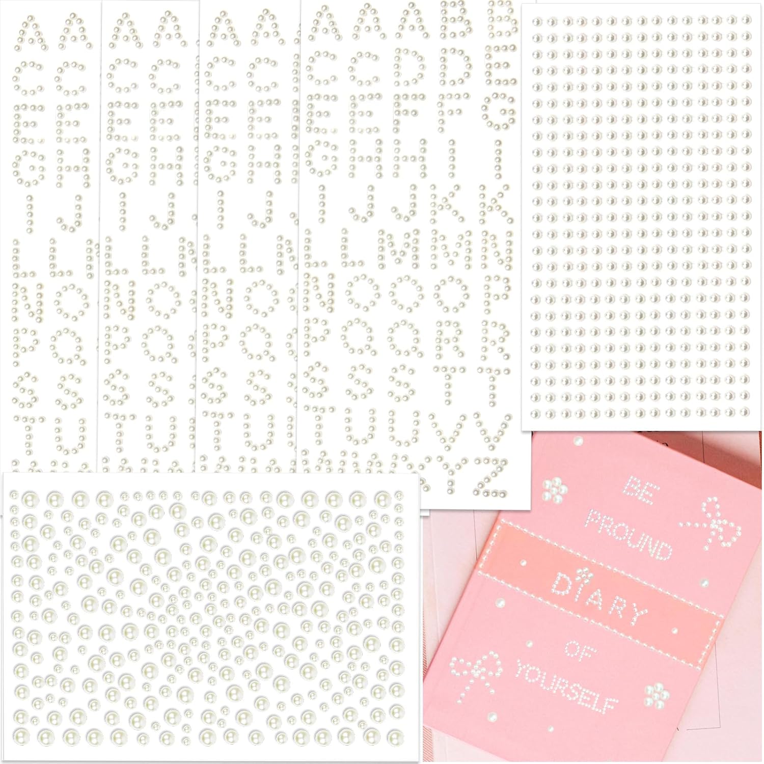 Detalle de Craft Pearl Sticker Set, 570 pieces