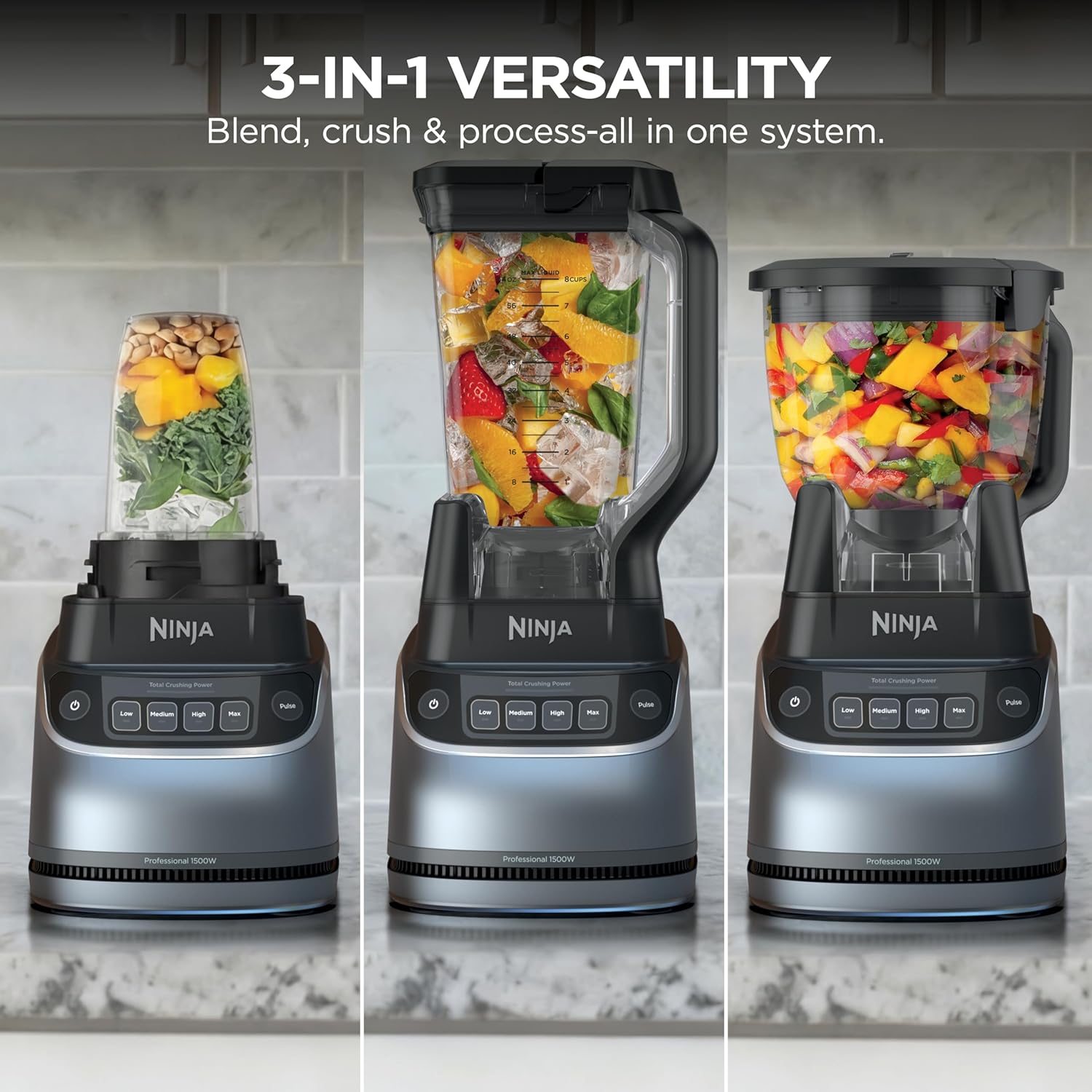 Thumbnail 2 de Ninja UltraCrush Professional Kitchen System (BP401) — 1500W 72oz Blender + 8-Cup Food Processor + 18oz To-Go Cup