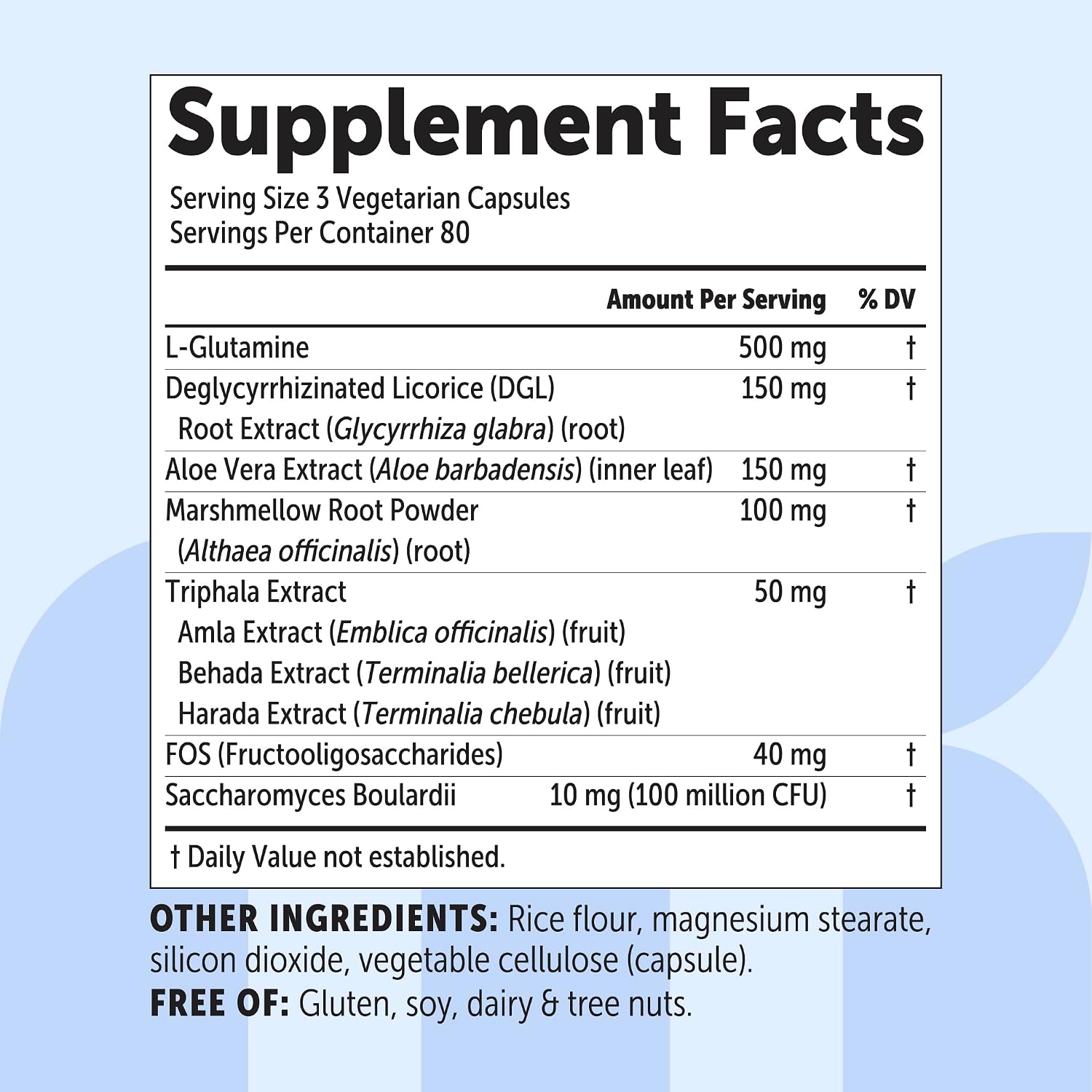 Detalle de Micro Ingredients L-Glutamine Supplement, 240 Vegetarian Capsules