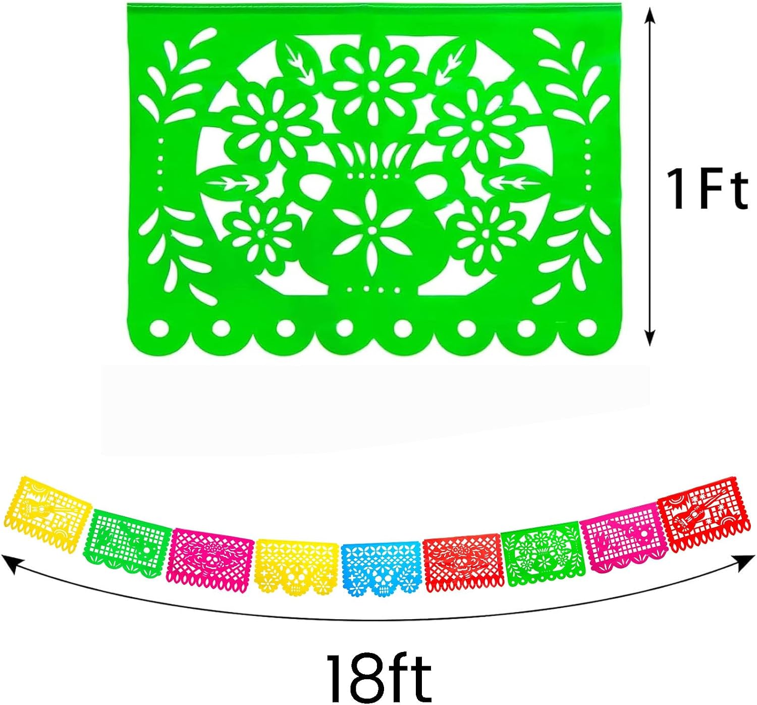 Thumbnail 6 de FUTUREPLUSX FuturePlusX Mexican Papel Picado Banner, 18 ft Plastic Garland