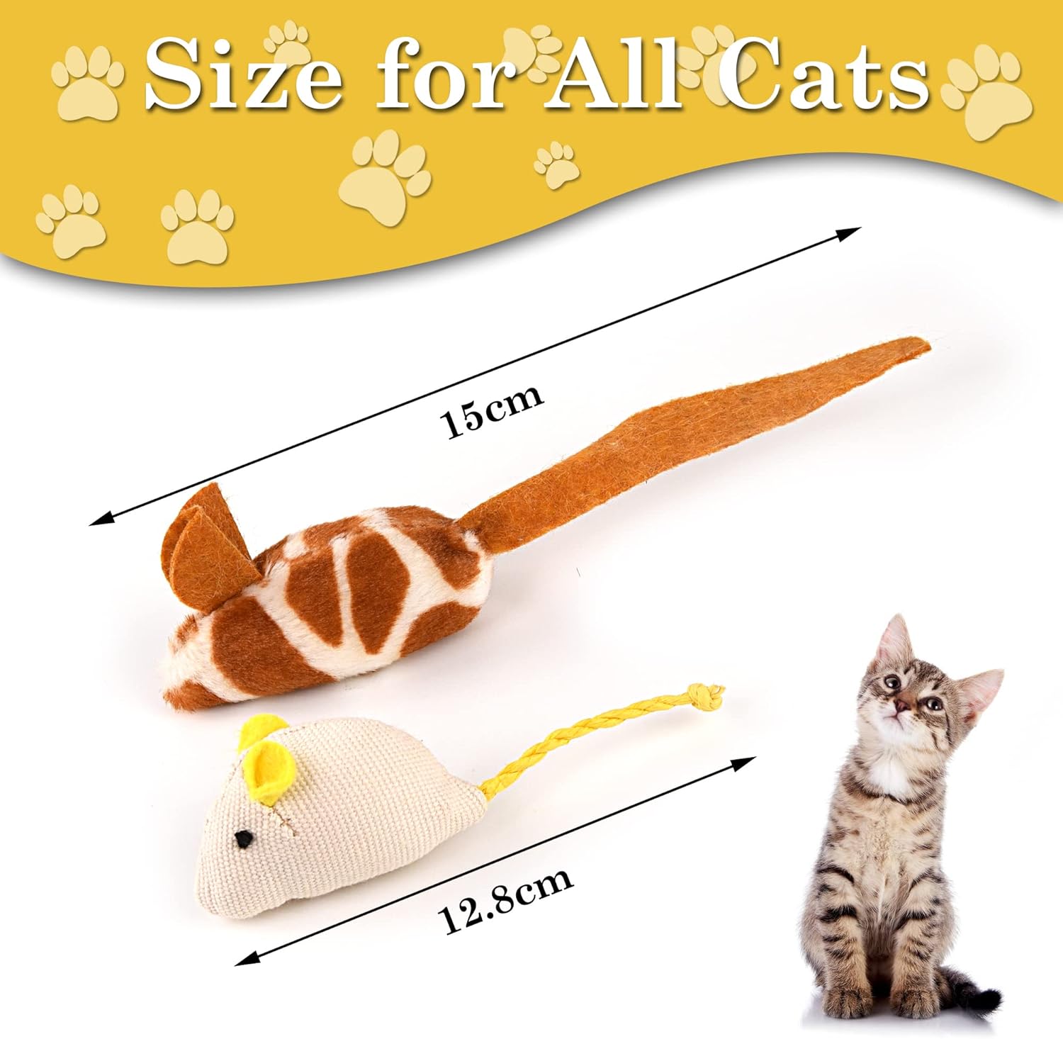 Detalle de KTL 6 Pièces Souris Herbe à Chat – Peluches Colorées et Drôles pour Chat et Chaton