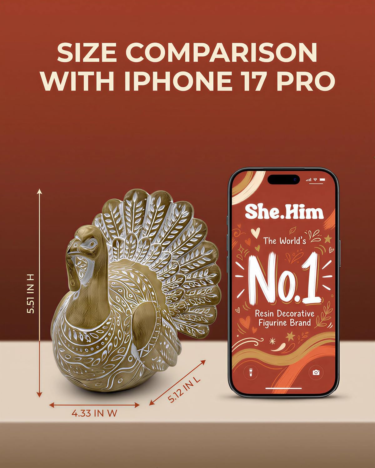 Detalle 2 de SHEHIM Resin Turkey Figurine