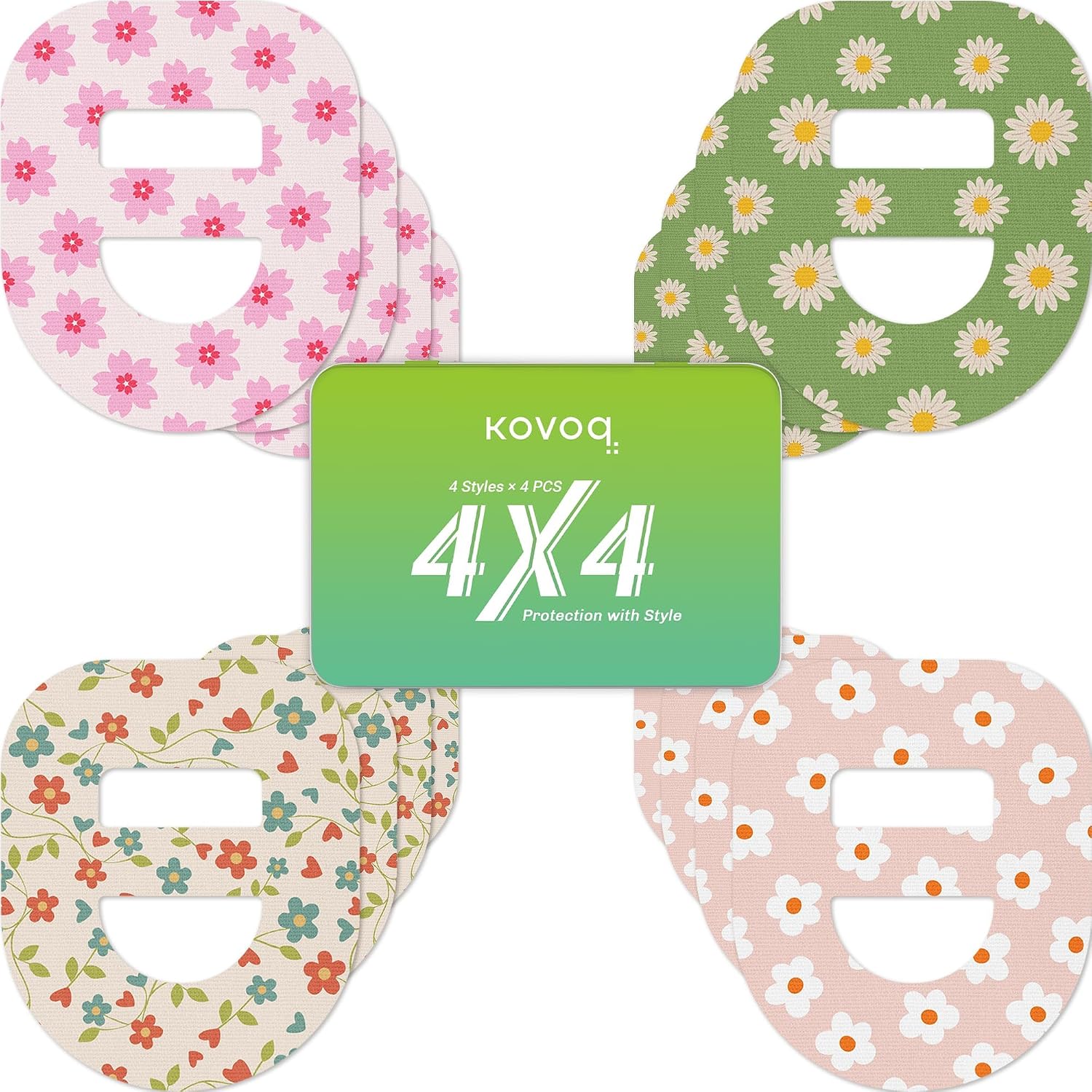 Detalle de KOVOQ Omnipod 5 Flower Overpatches, 16-Pack Waterproof Adhesive Patches