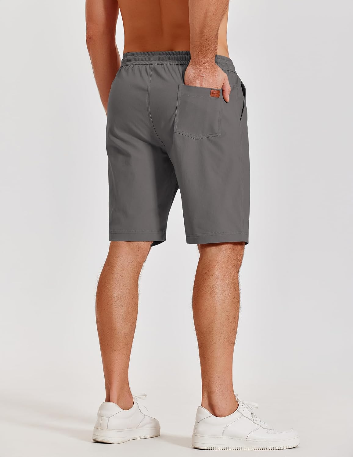 Detalle de COOFANDY Men's Casual Cotton Shorts with Elastic Waist and Drawstring