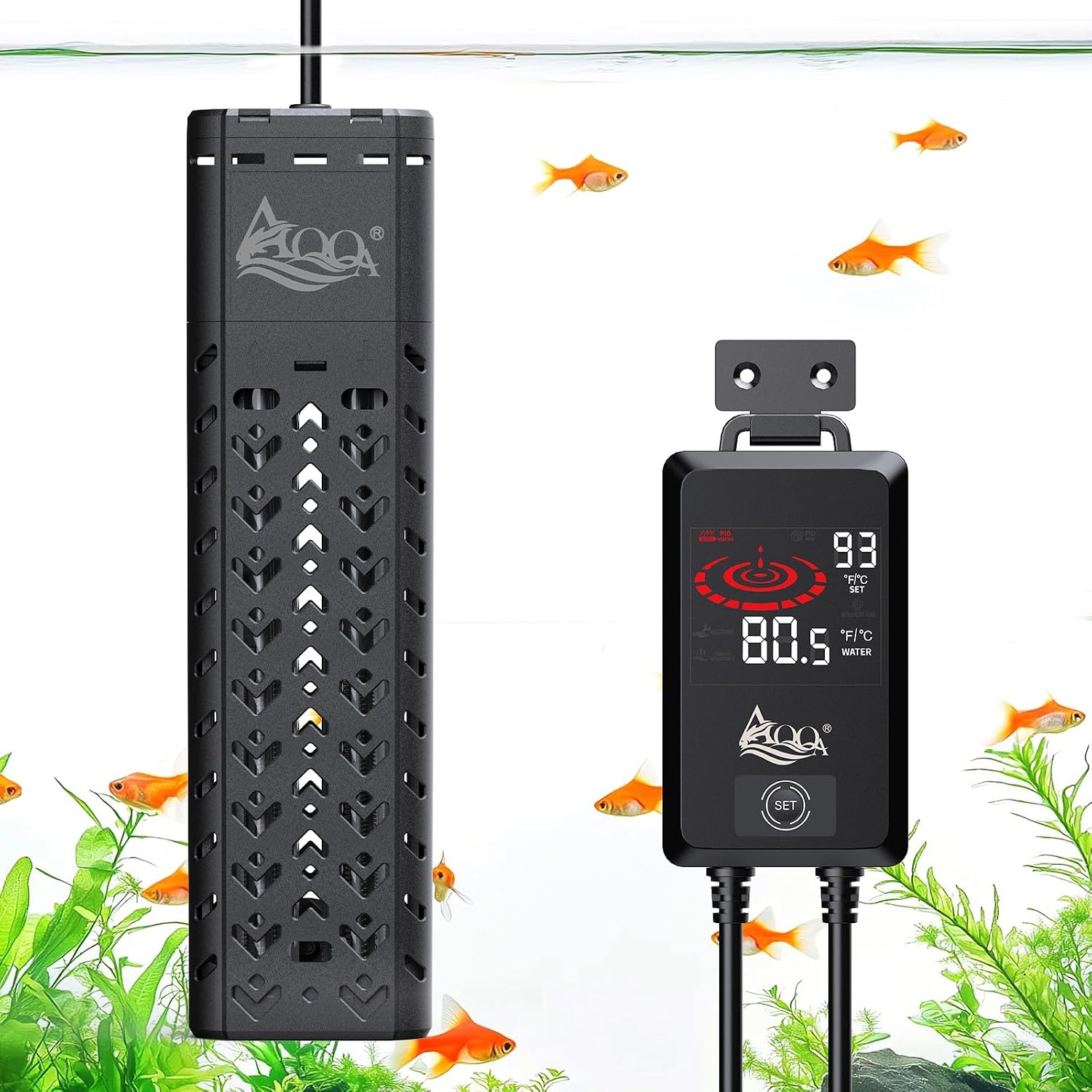 Detalle de AQQA Aquarium Heizung 500W mit Thermostat und externem Controller (LED)