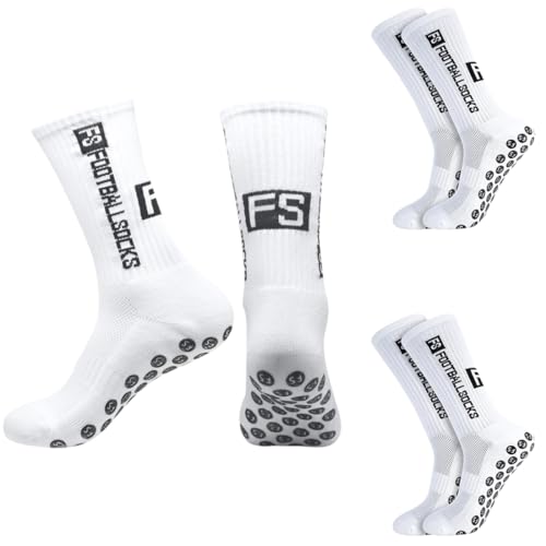 Detalle de ZEPIQOR 3 paires de chaussettes antidérapantes de sport blanches, EU 39-46