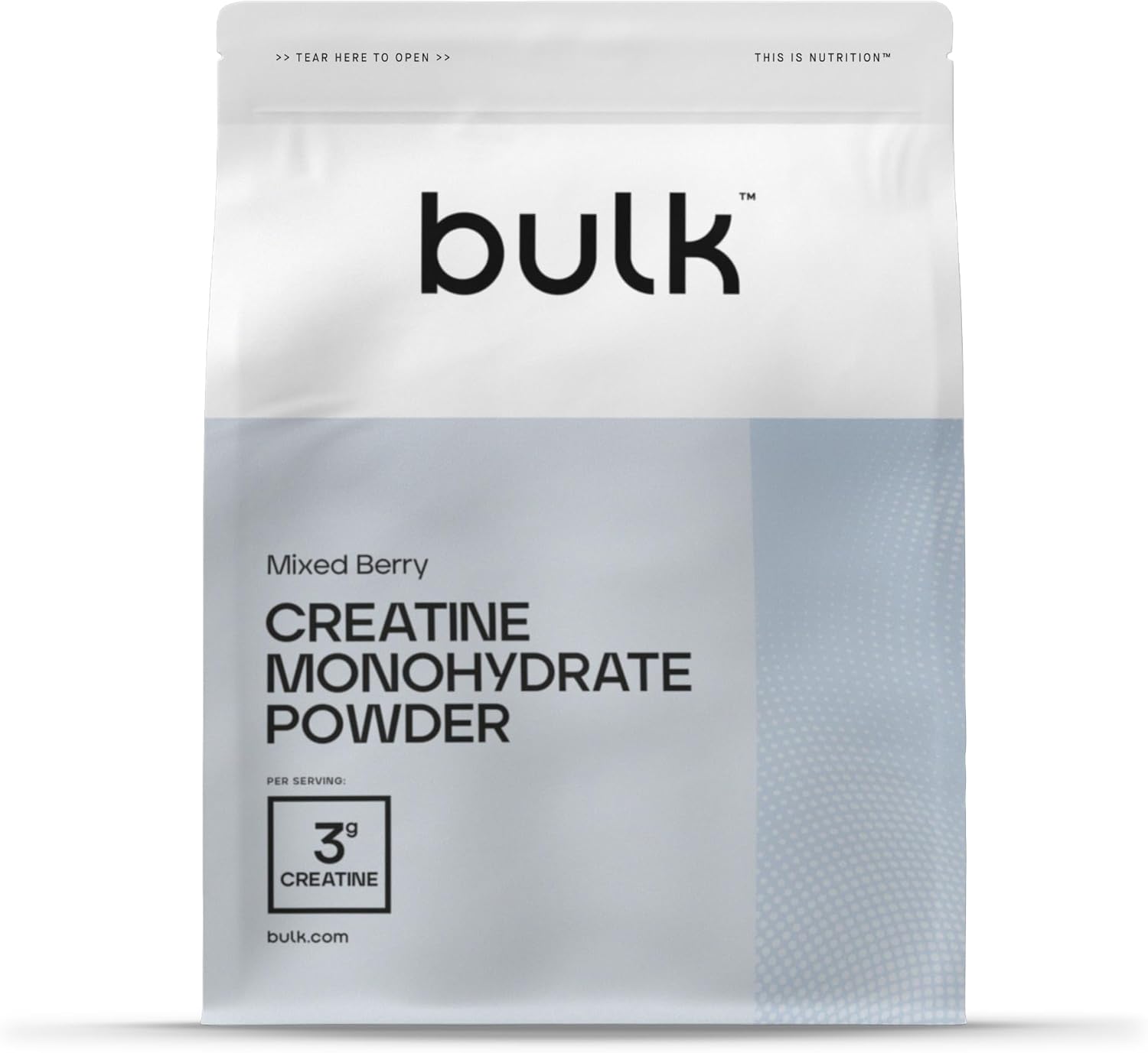 Detalle de Bulk Creatina Monoidrato Polvere 500 g – 147 porzioni, gusto Frutti di bosco, vegano e Halal